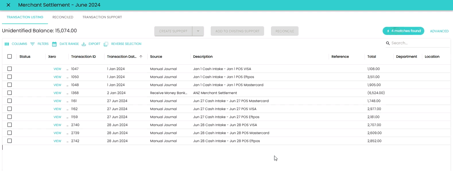 Transaction clearing in action